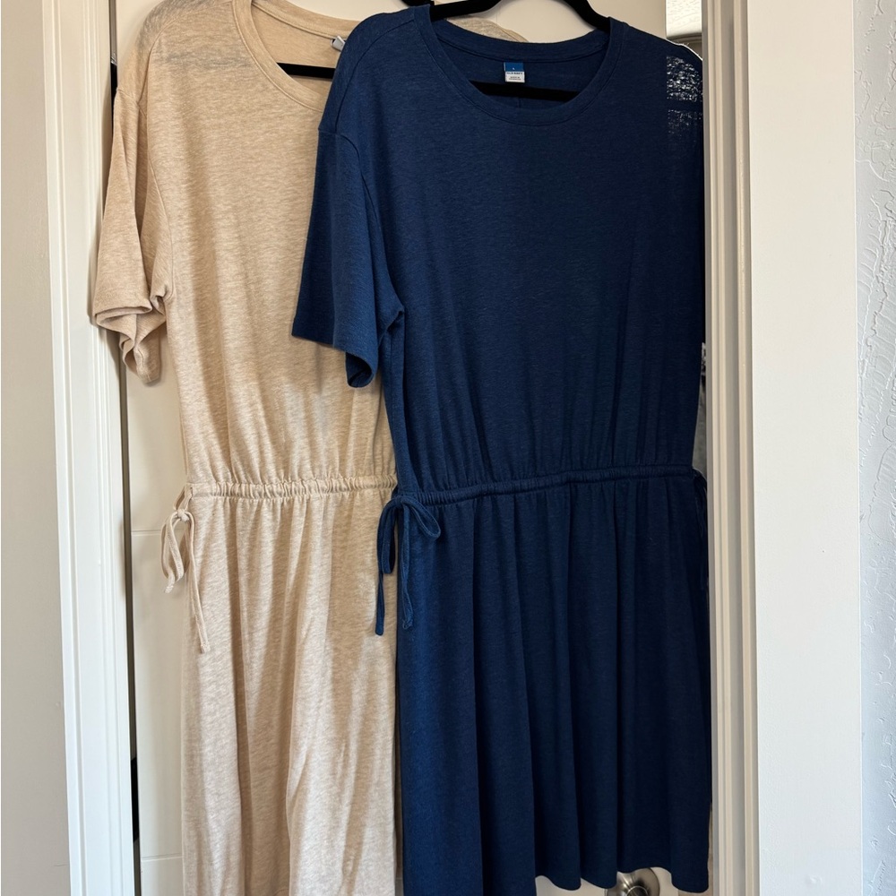 Set of 2 Old Navy Dresses - Navy Blue and Cream